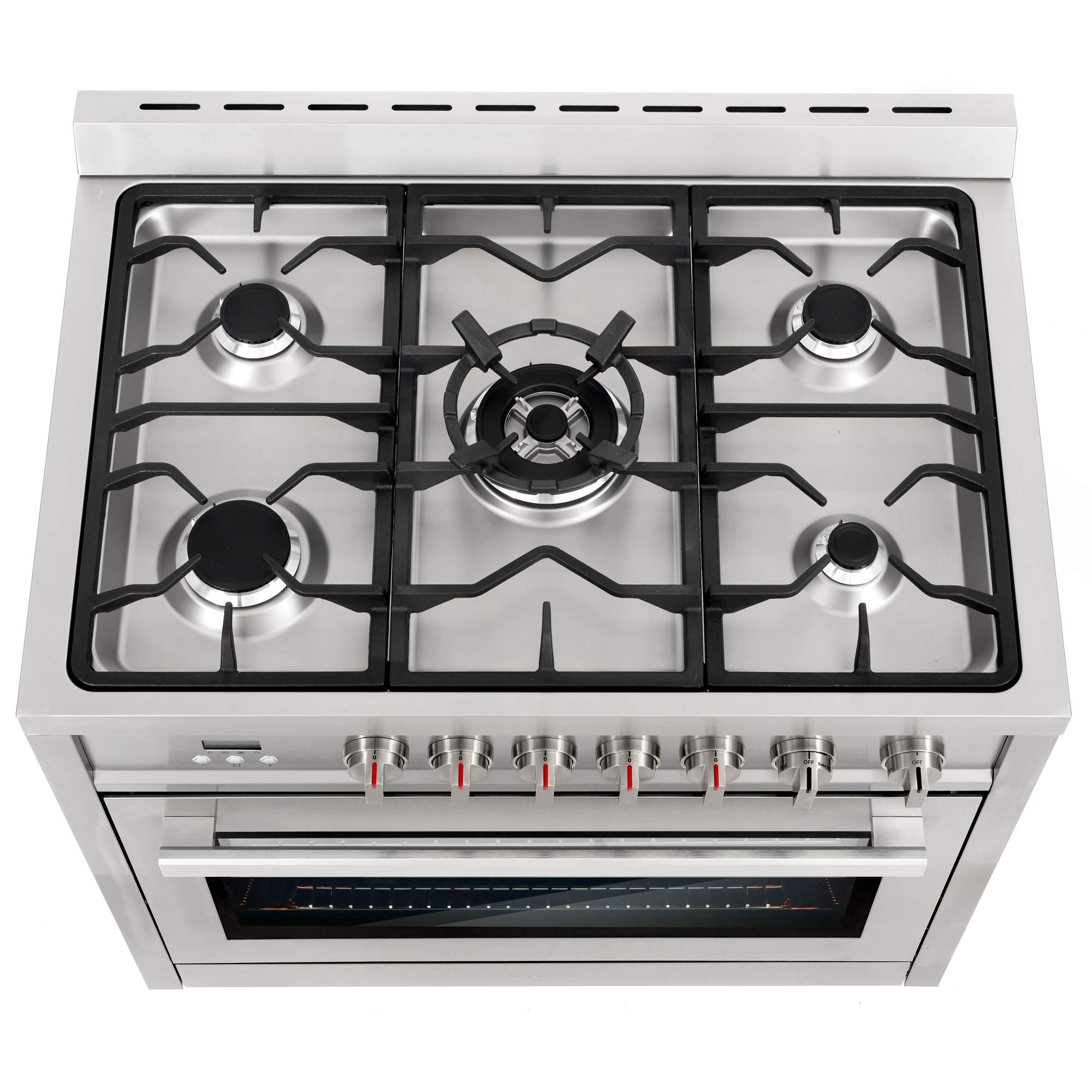 36 in. Gas Range with 5 Burner Cooktop