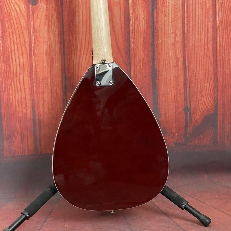 4 Strings Brown Electric Bass Semi-Hollow Body Drop Shape Rosewood Fretboard 21F