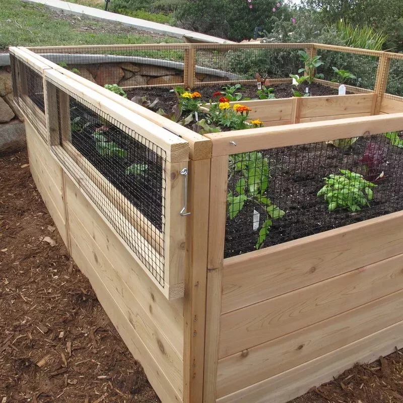 7.5' x 8' Wood Frame Garden Bed For Sale