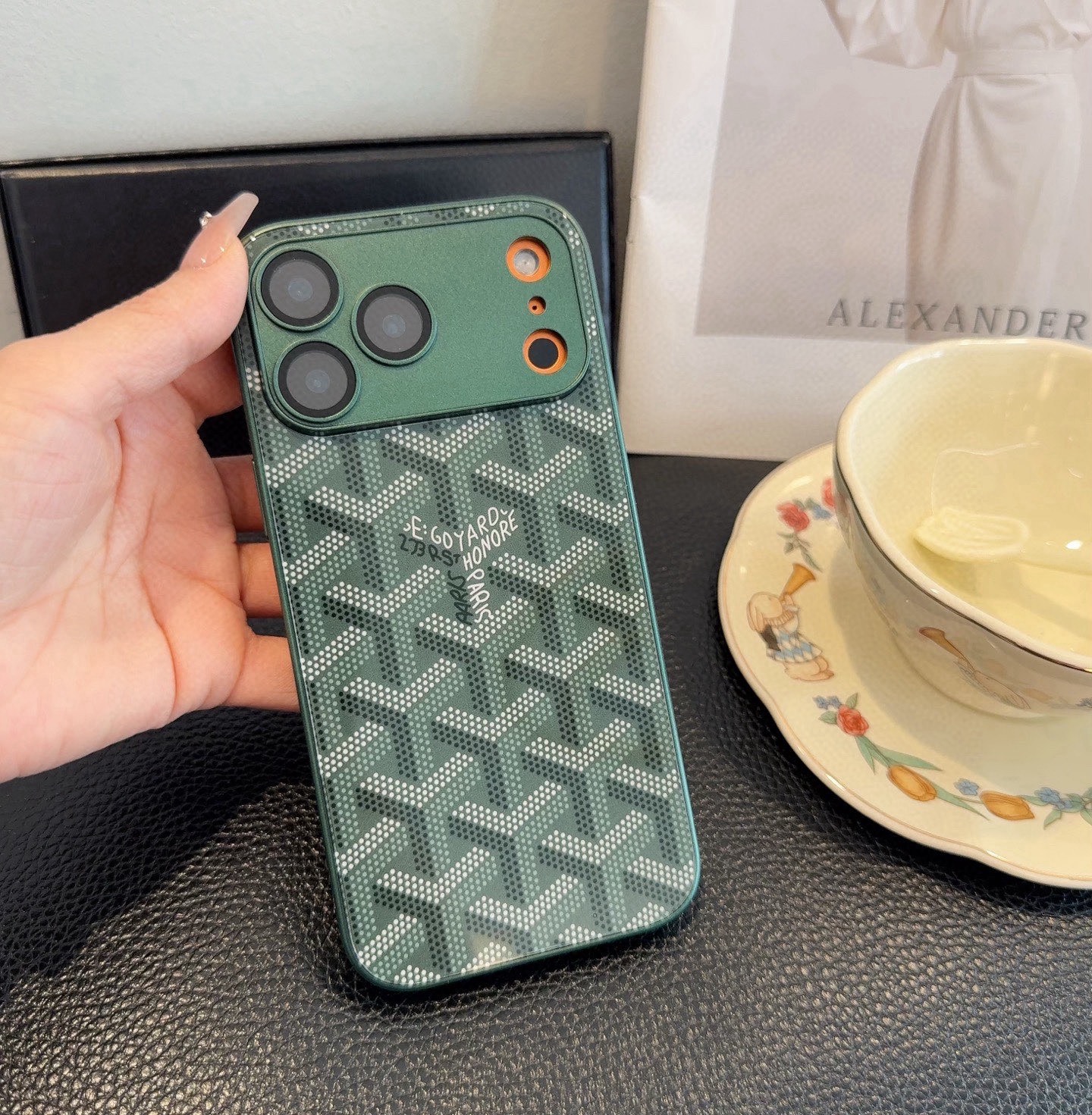 Goyard Classic Monogram Full Coverage Lens Frame Ultra Slim Luxury Phone Case