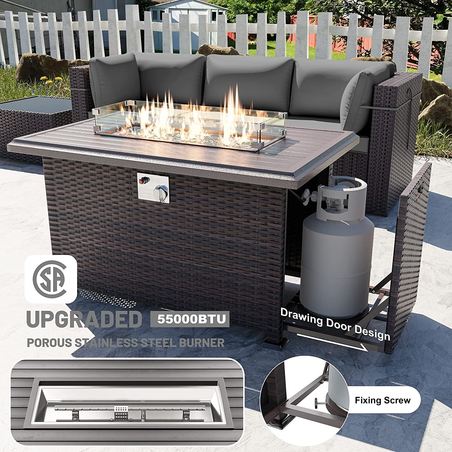 15 Pcs Patio Furniture Set with 43