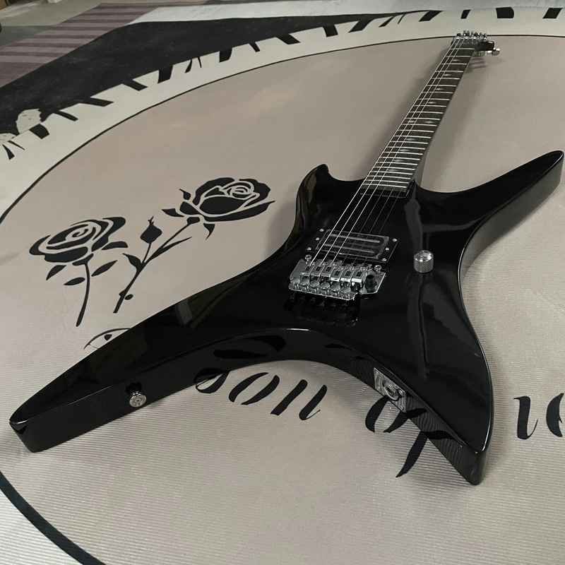 6-string Black Electric Guitar A Vibrato System Guitars Rosewood Fingerboard