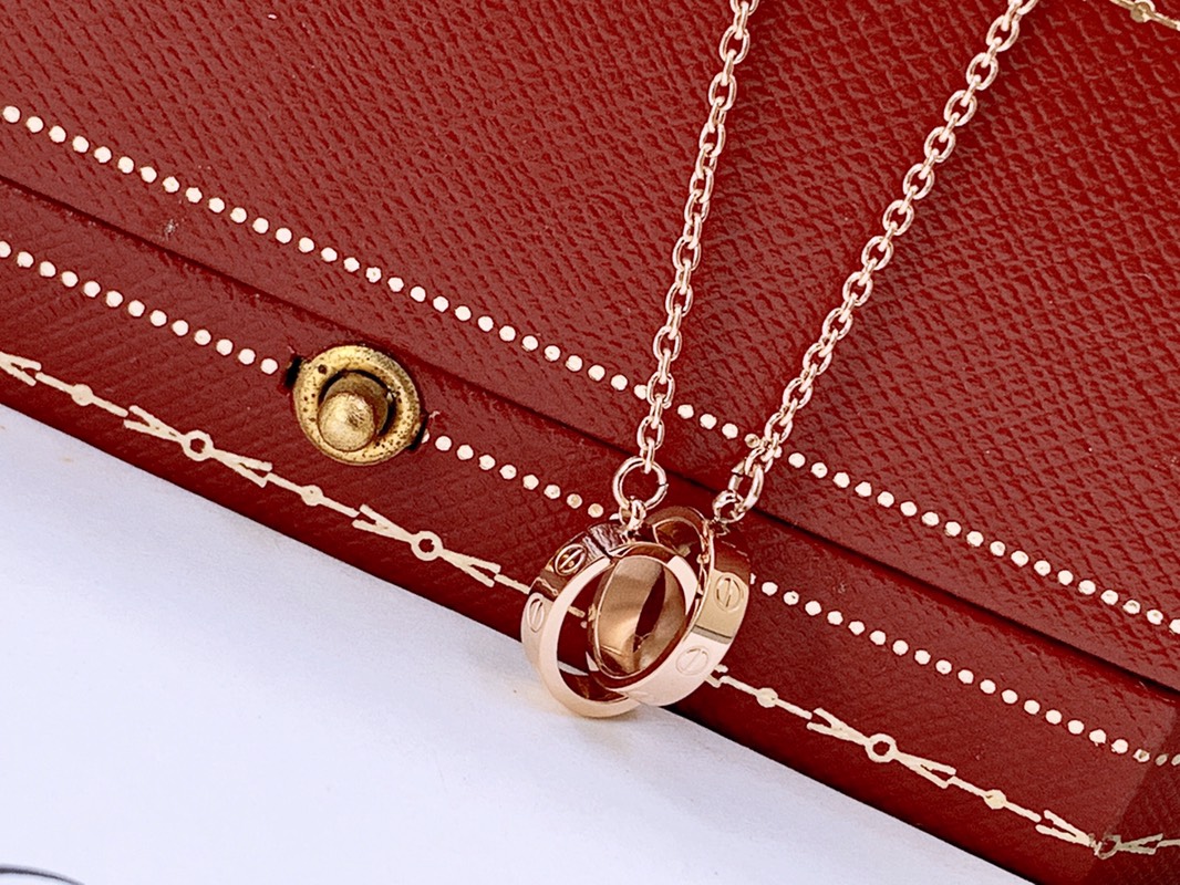 Cartier oval double ring necklace