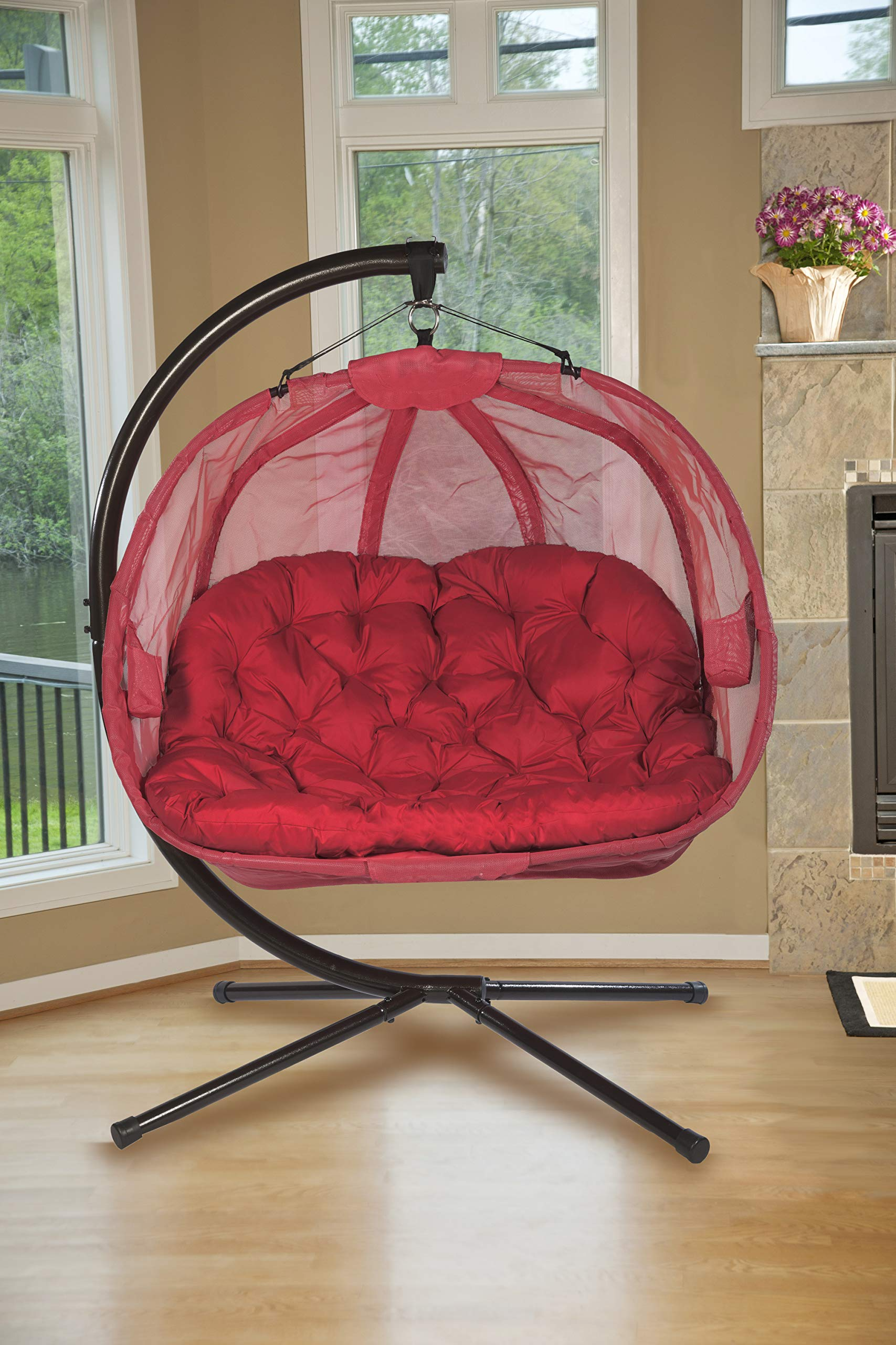 Hanging Pumpkin Loveseat Chair with Stand