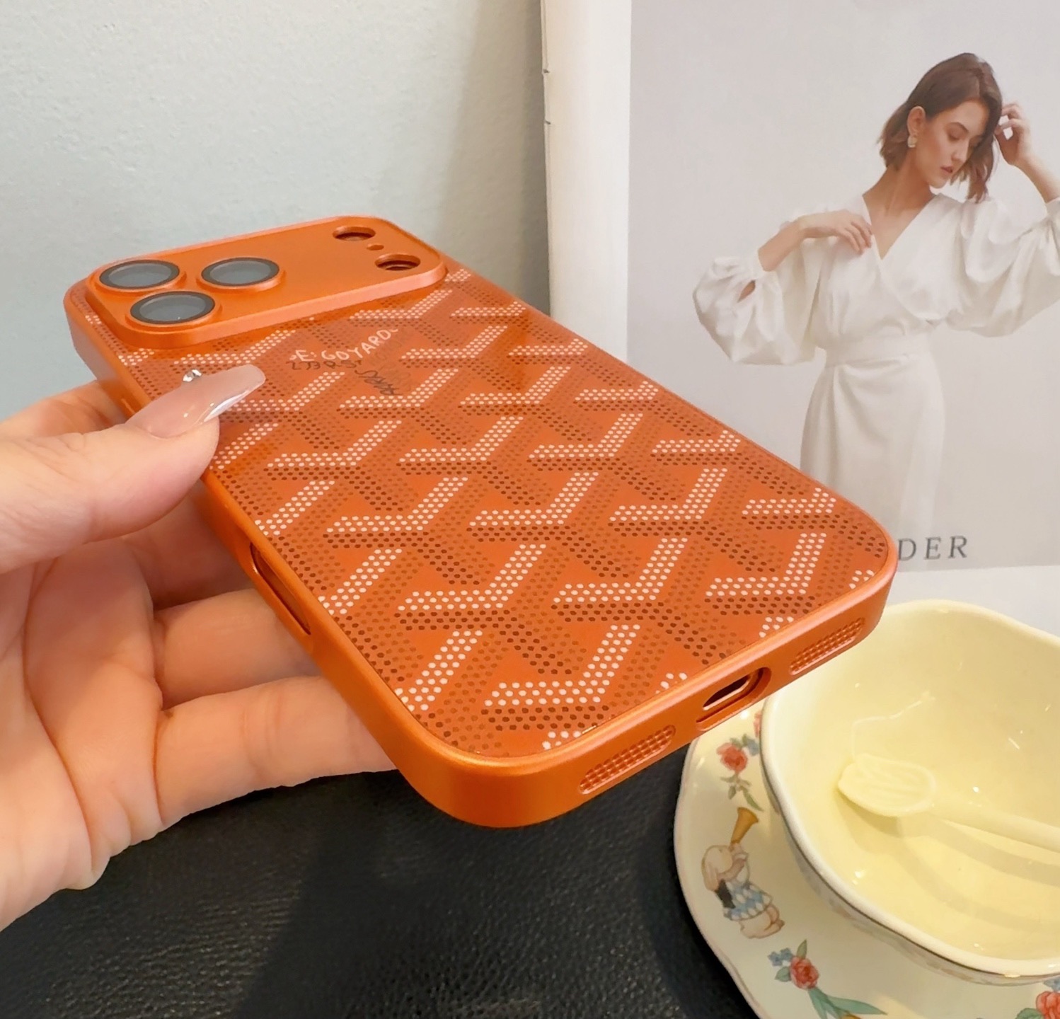 Goyard Classic Monogram Full Coverage Lens Frame Ultra Slim Luxury Phone Case