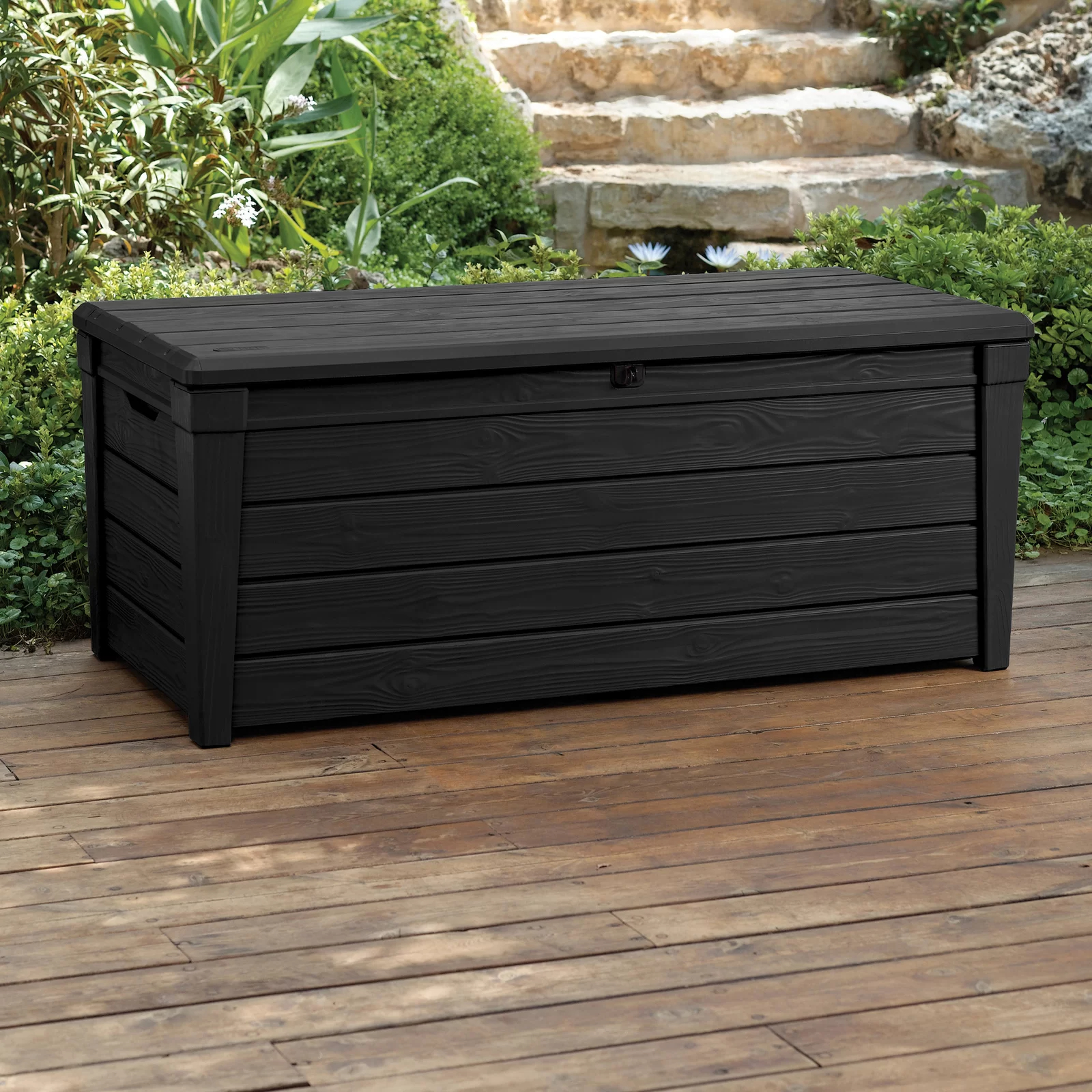 Keter Brightwood 120 Gallon Large Elegant Resin Water Resistant