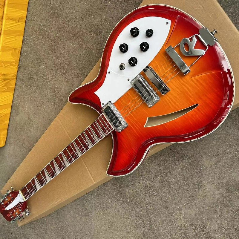 Jazz 6-string Electric Guitar Flame Maple Top&amp;Back Professional Top