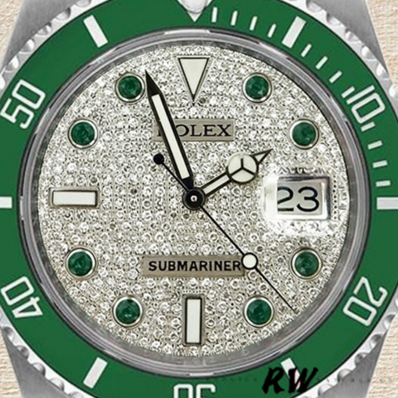 【Super Clone】Rolex Submariner 116610 Diamond Paved Dial Automatic 40mm Mens Replica Watch