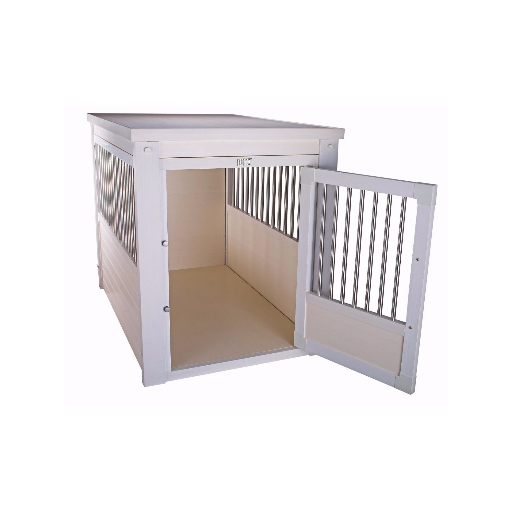 Pet CrateEnd Table, Antique White