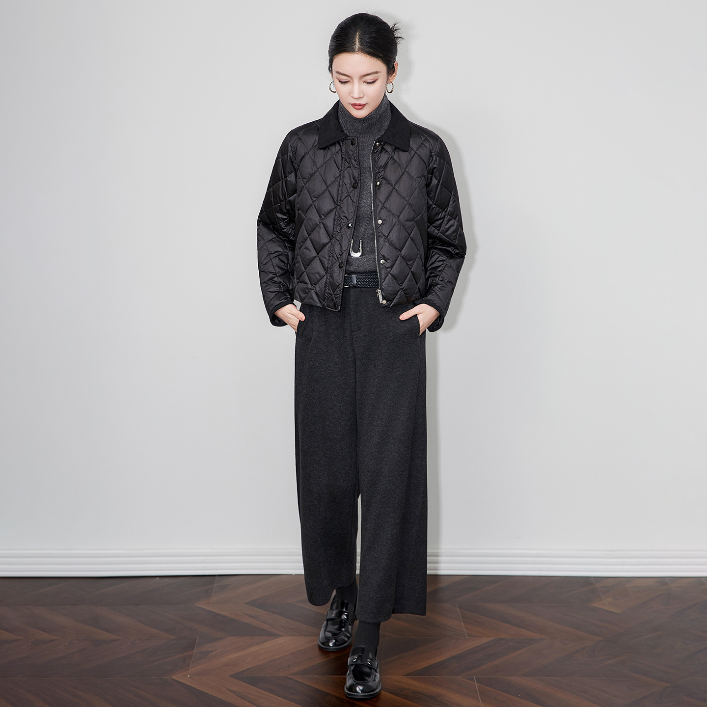 Warm Cotton Jaet Single Button Simple Design Autumn Winter New Women's Outerwear