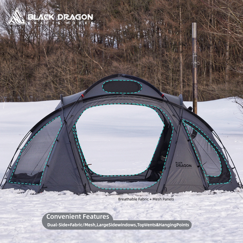 BLACK DRAGON S450 Pro Nylon Tent Spherical Dome, Large Space, Windproof and Rainproof