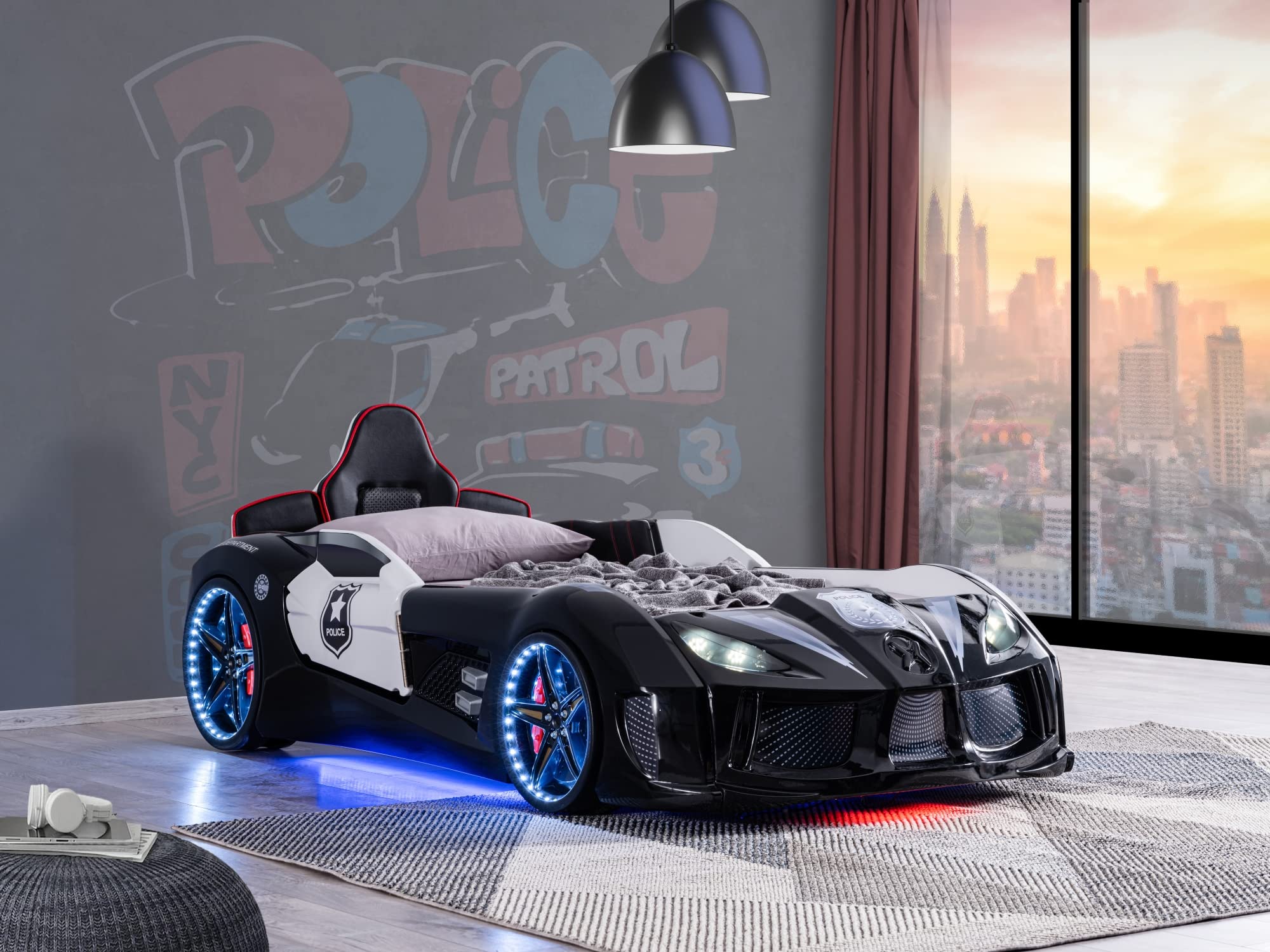 Racing Car Bed for Kids - Kids Car Bed with Led Lights
