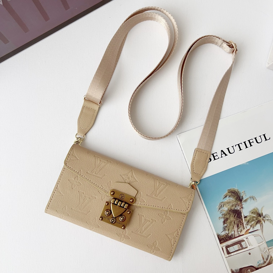Louis Vuitton Embossed Monogram Wallet Crossbody Phone Bag