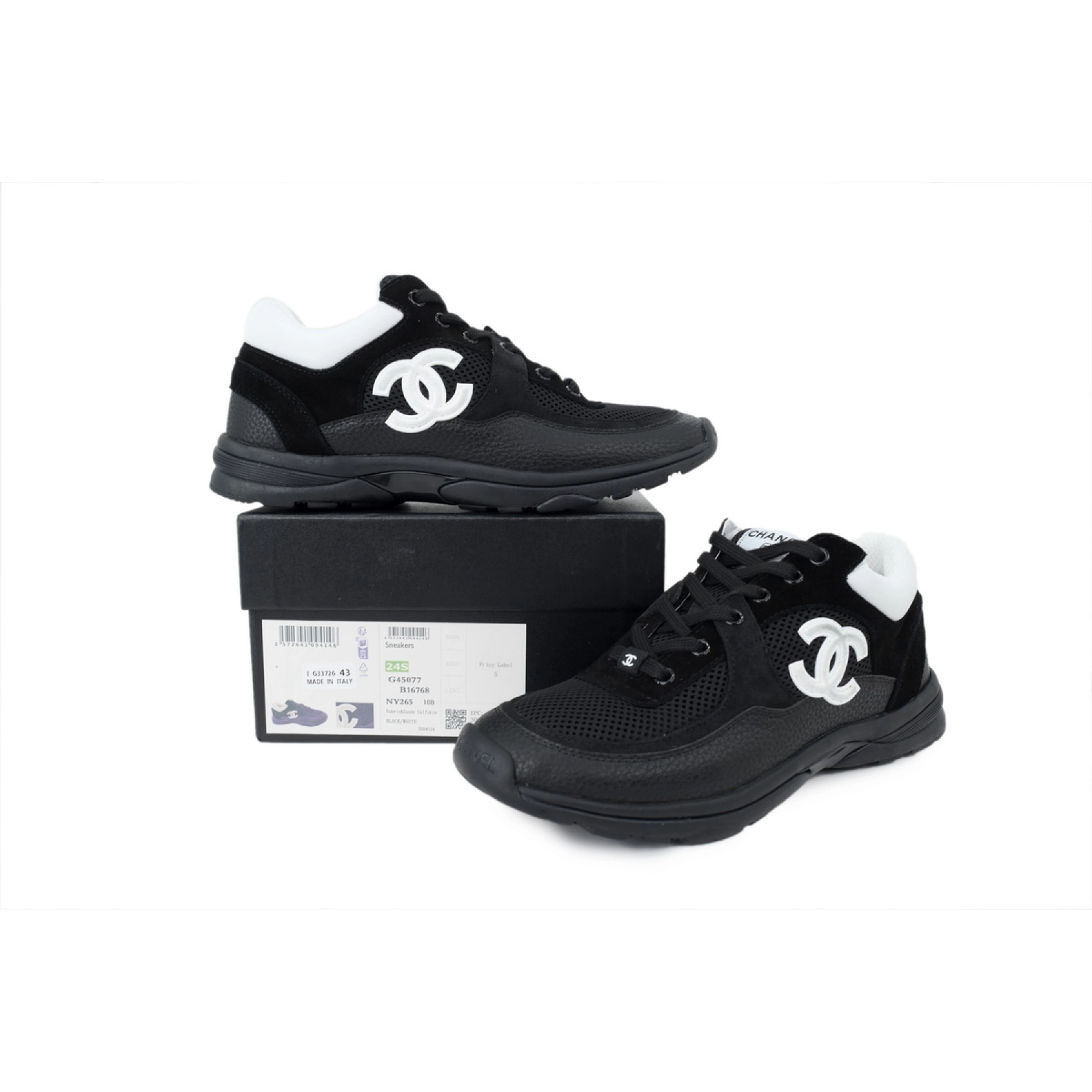 Chanel Low Top Trainer Black White