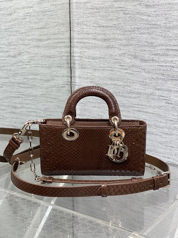 Lady D-Joy Bag Medium Brown Python