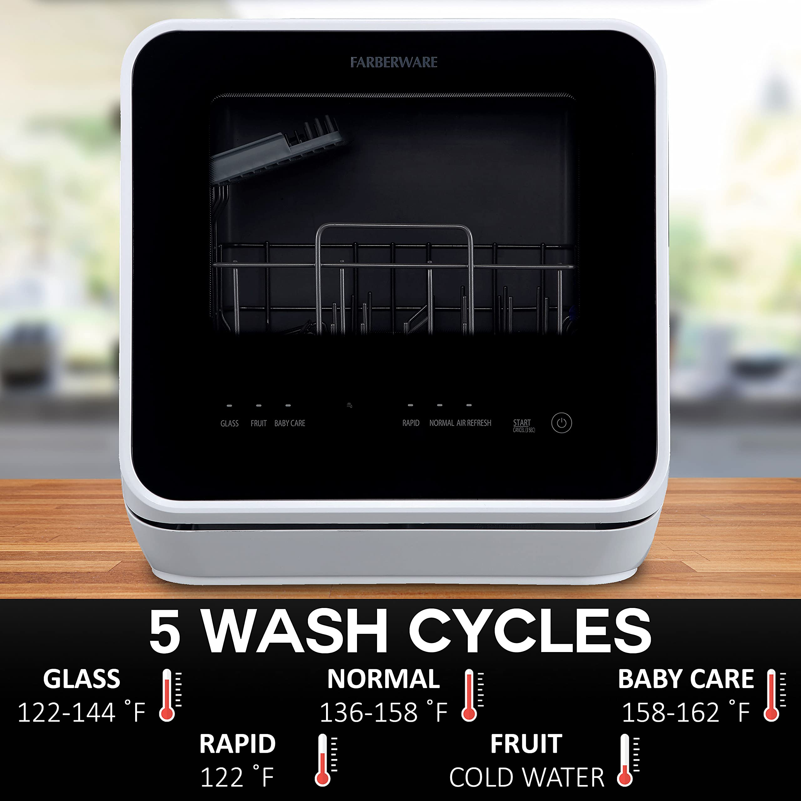 Farberware Complete Countertop Dishwasher with 5-Liter Built-in