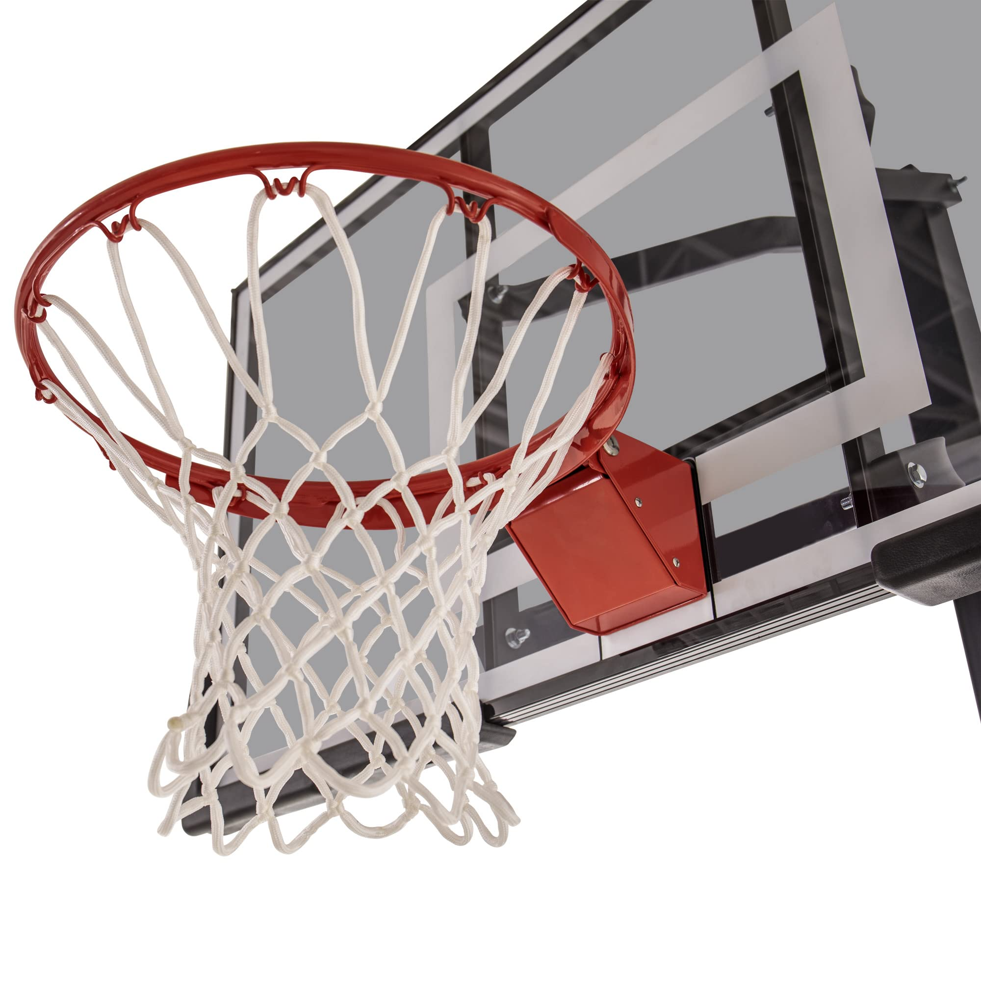 Ground Basketball Hoop with Adjustable-Height Tempered Glass