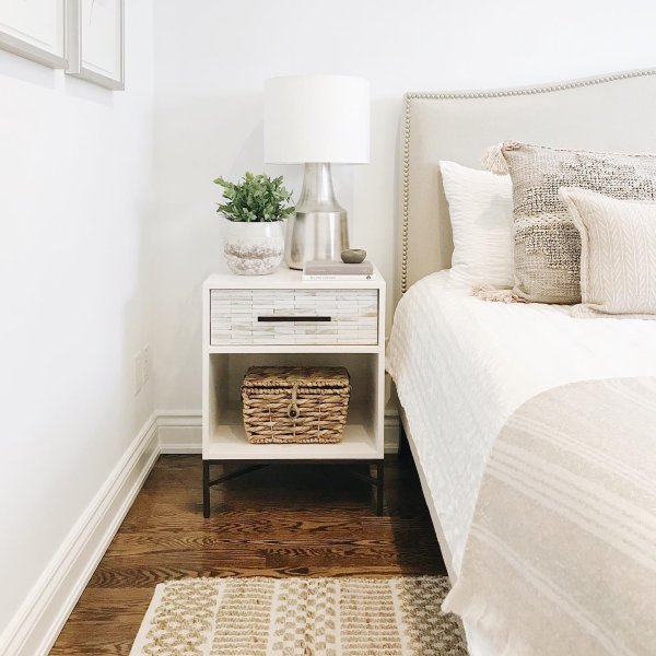 Wood Tiled Nightstand (20")