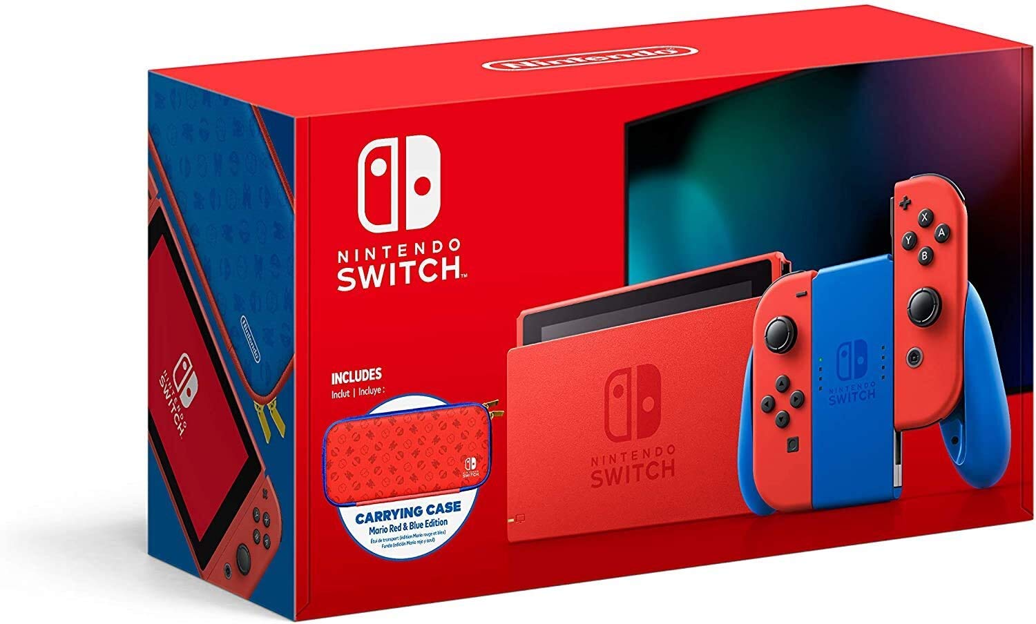 Nintendo Switch with Neon Blue and Neon Red Joy Con –