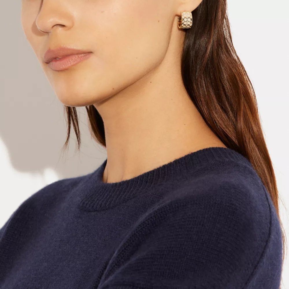 COAthtCH Signature Enamel Huggie Earrings