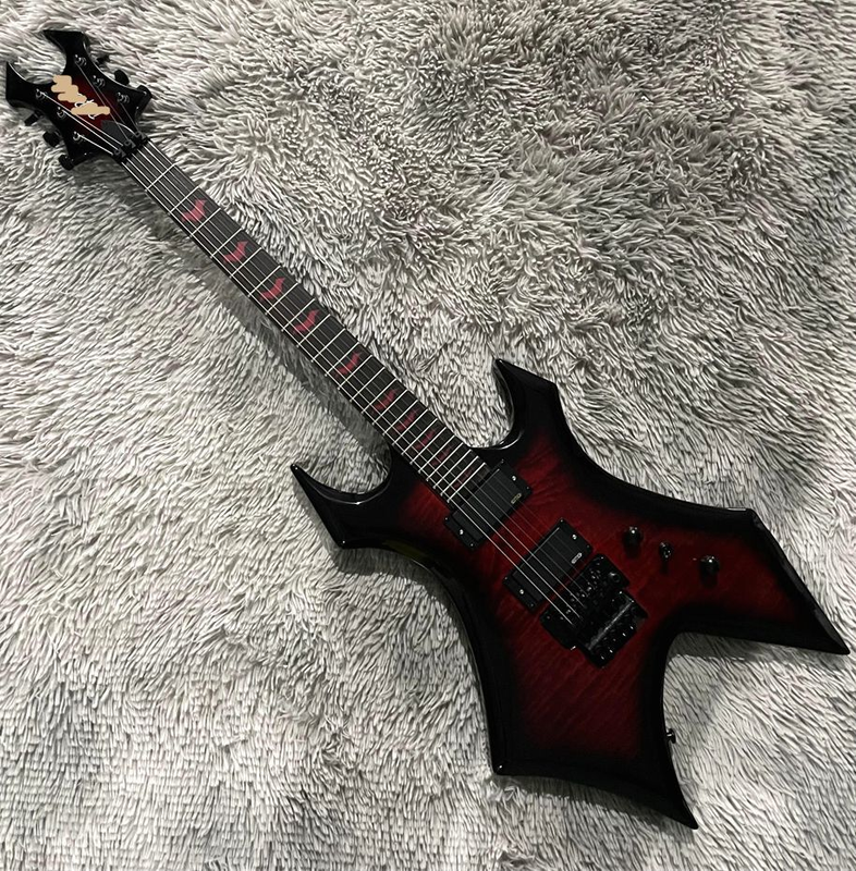 Burst Warlock Extreme Beast Electric Guitar Flamed 6 String HH Active