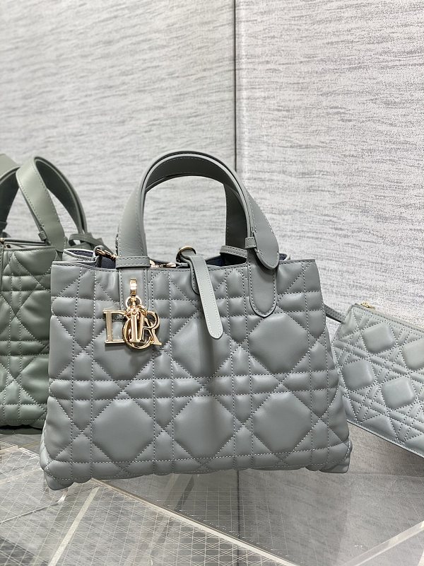 Dior Toujours Tote Bag Medium Gray Cannage