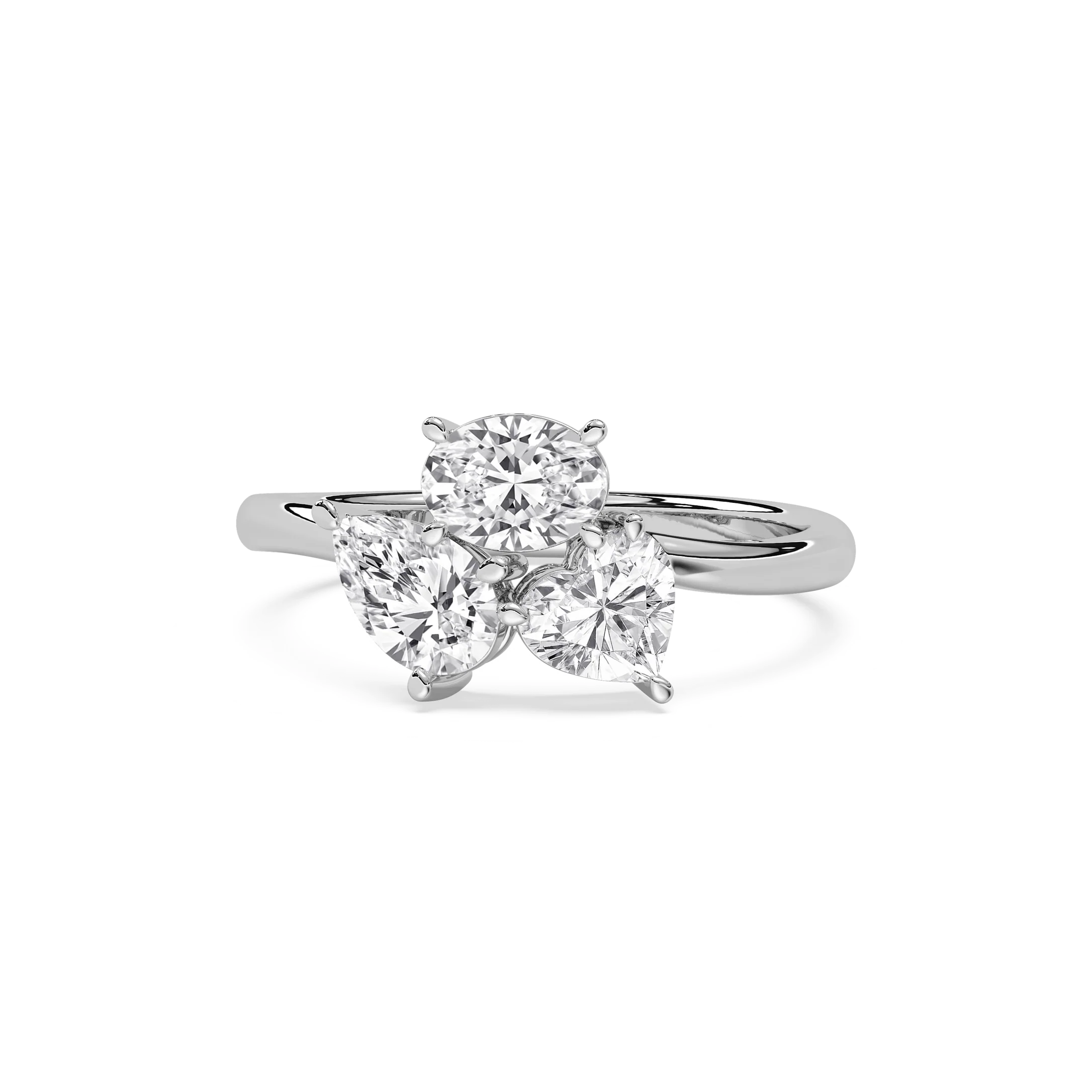1 ½ ctw Pear, Oval and Heart Lab Grown Diamond Promise Ring