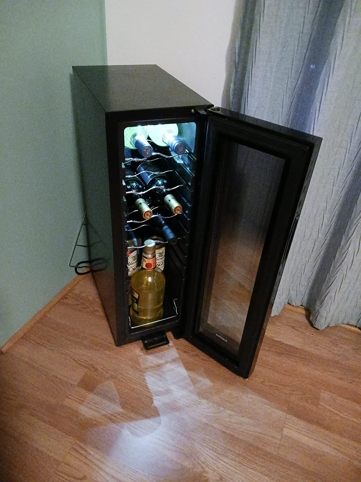 Ivation 12 Bottle Compressor Wine Cooler Refrigerator withLock