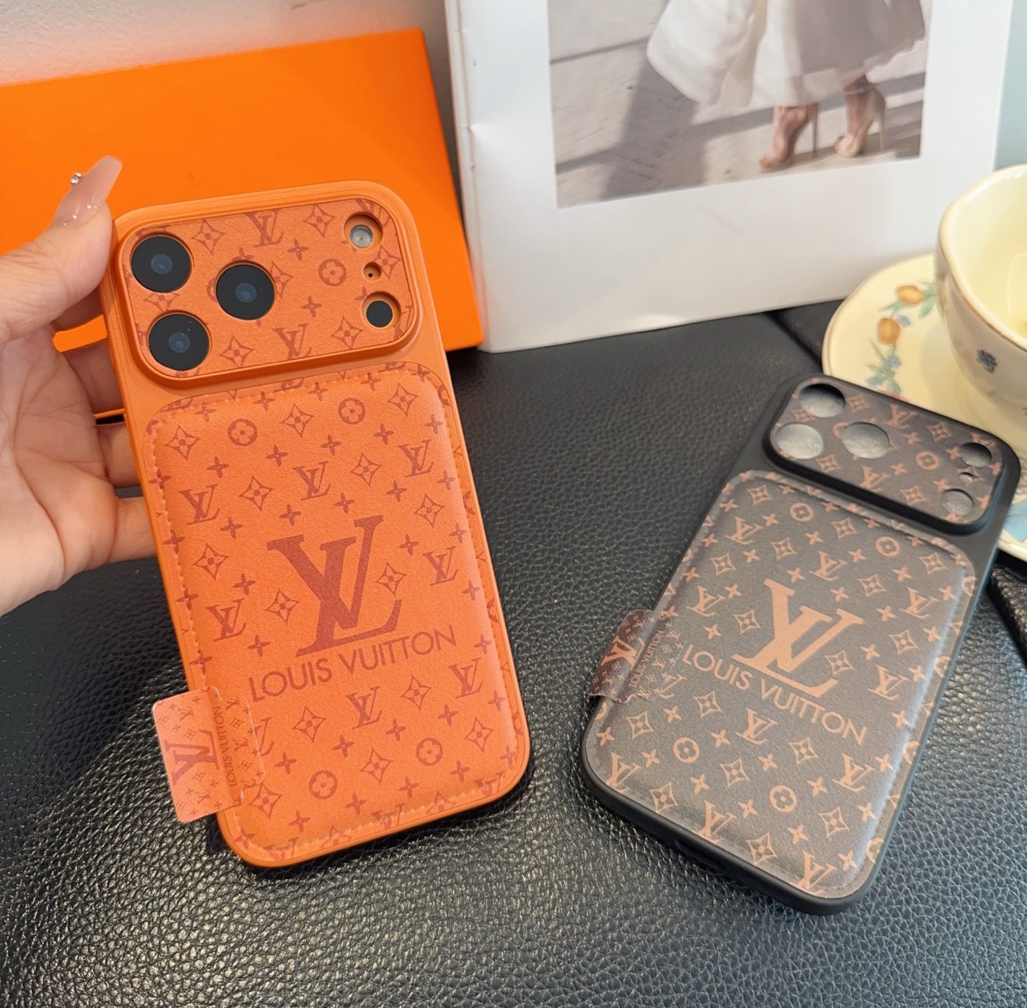 LV Starry Sky Series Case - iPhone 17 Style Convert, Embossed Glitter Full Coverage Precision Cutout
