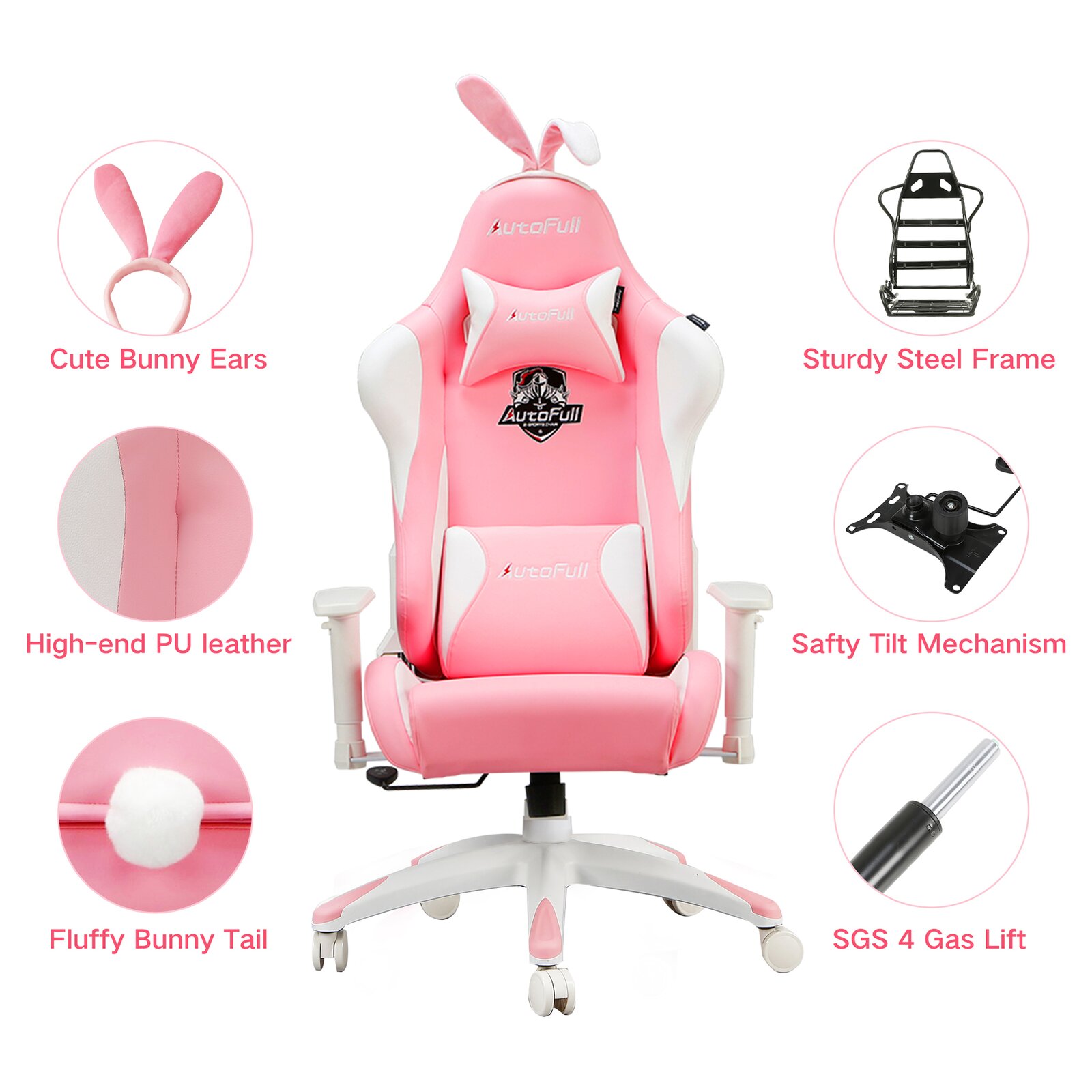 Racing Game Chair Autofull Adjustable Reclining Ergonomic