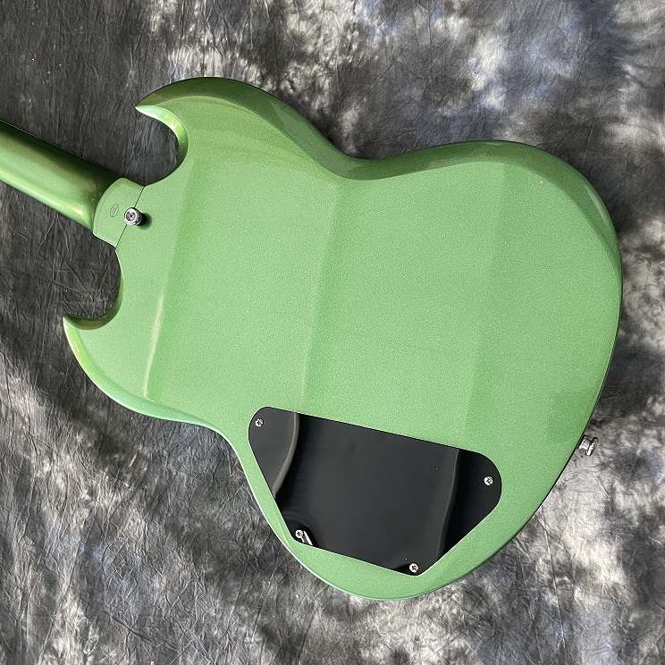 Top SG Electric Guitar Metallic Green KIRK DOUGLAS Tremolo Bridge Chrome