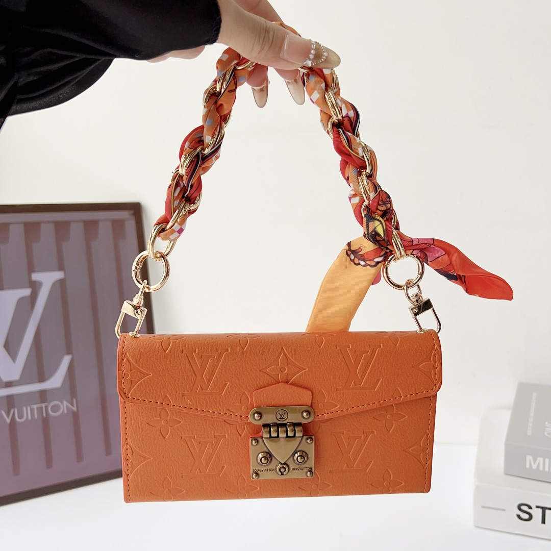 Louis Vuitton Embossed Monogram Wallet Crossbody Phone Bag