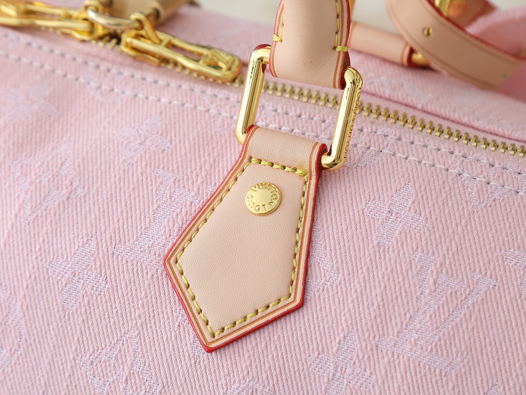 Louis Vuitton Speedy30 Bandoulière Monogram Jacquard Denim Pink