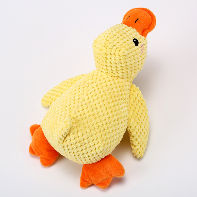 Dog toy plush sleeping duck, sound-making puppy toy, durable chew toy for dogs, little yellow duck pet toy
