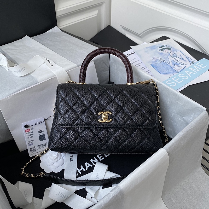 Chanel 92990 Burgundy Handle Coco Bag