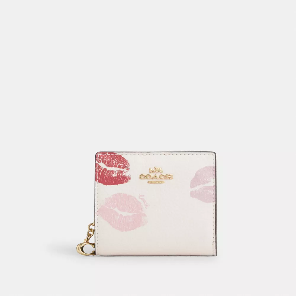 Snap Wallet With Lips Print