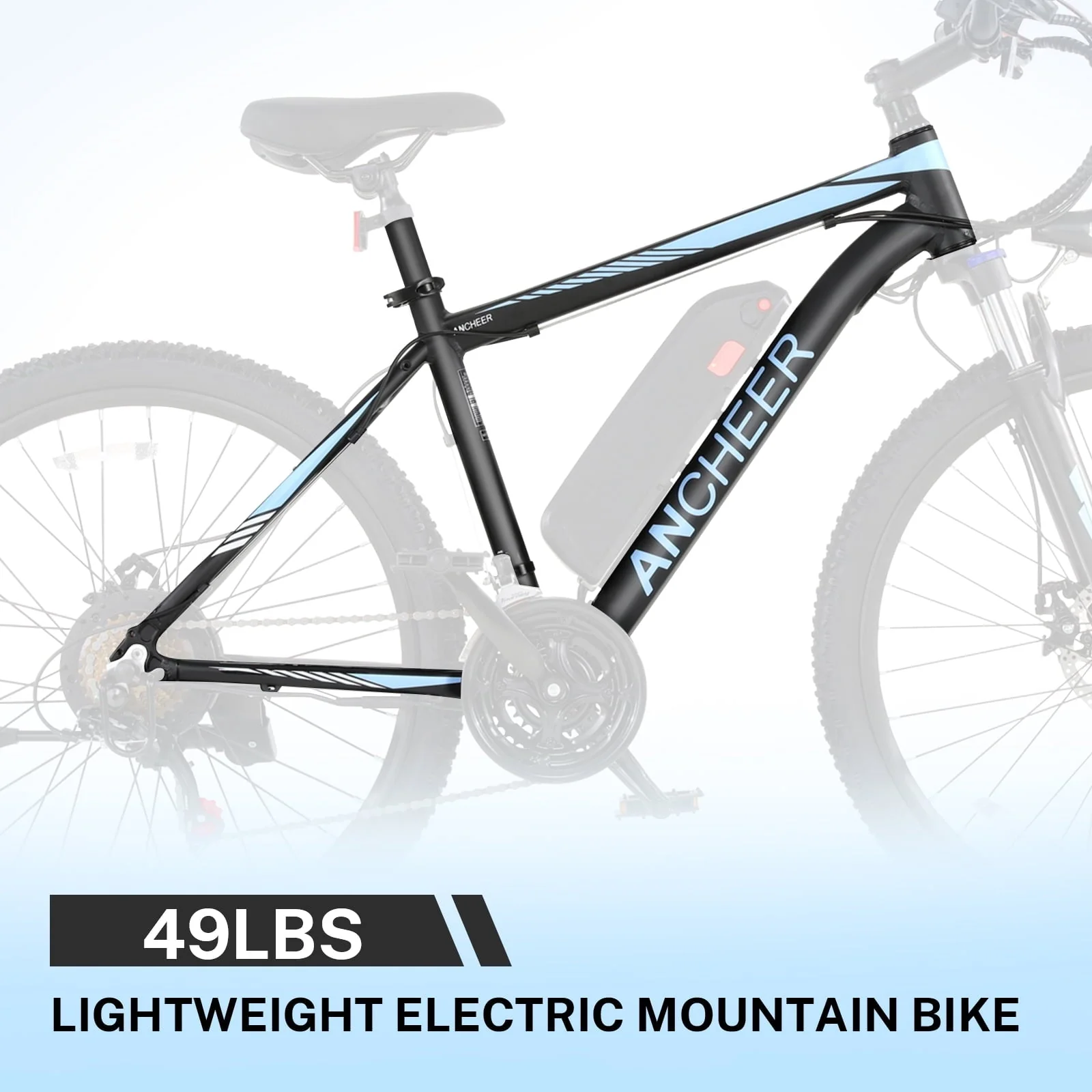 ANCHEER 26in Electric Mountain Bike, 500W, 48V 7.8Ah