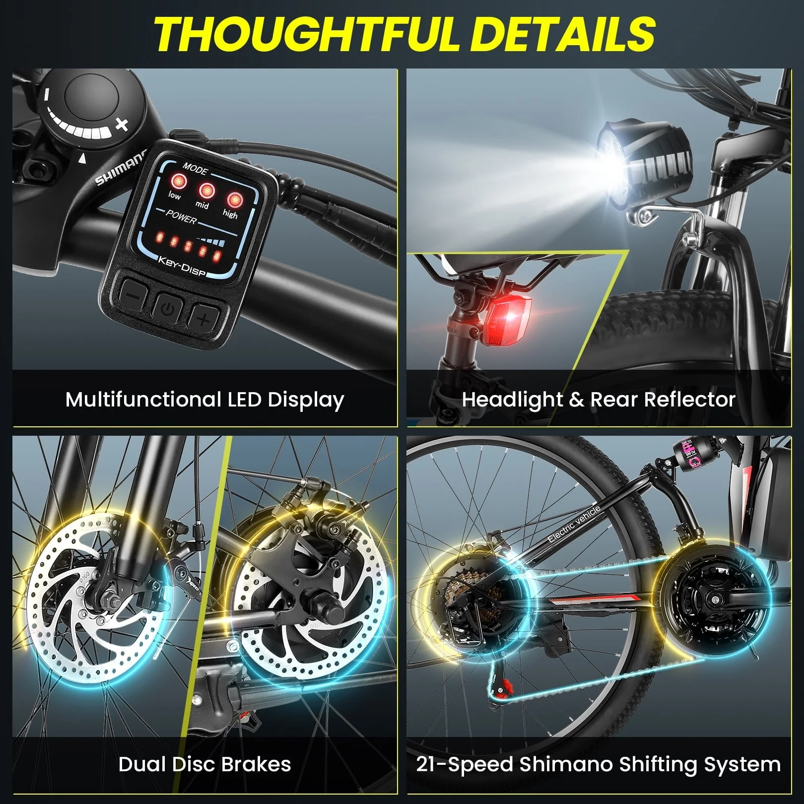 Gocio 26in Folding Electric Commuter Bike, 500W, Full Suspension