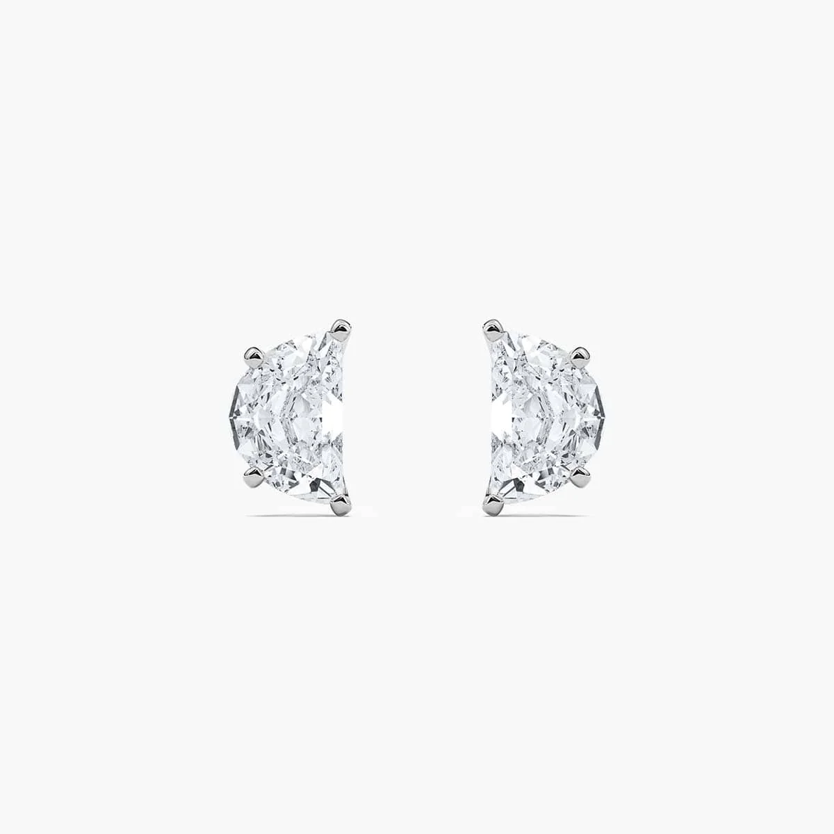 4 ctw Half Moon Lab Grown Diamond Stud Earrings