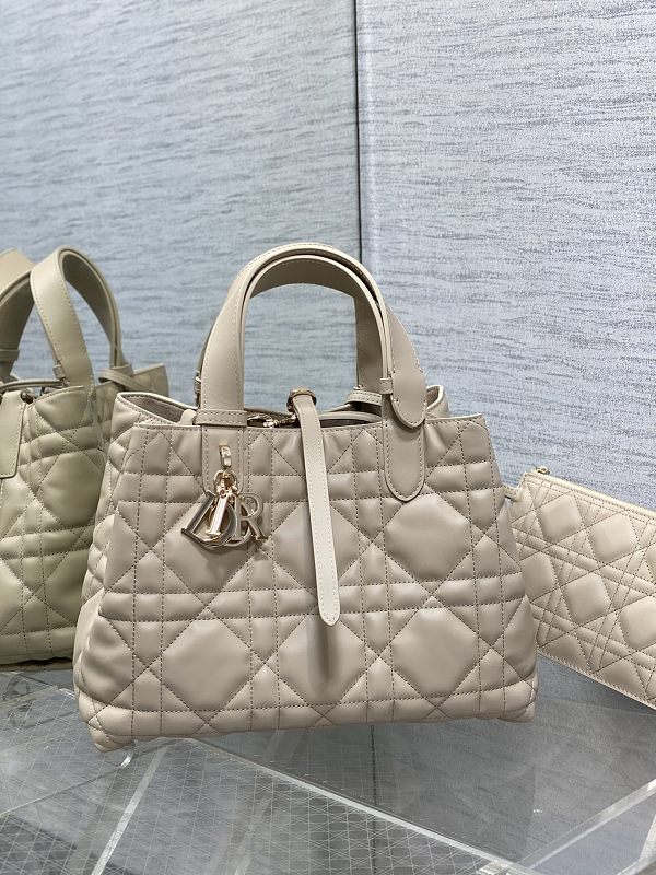 Dior Toujours Tote Bag Medium Ivory Cannage
