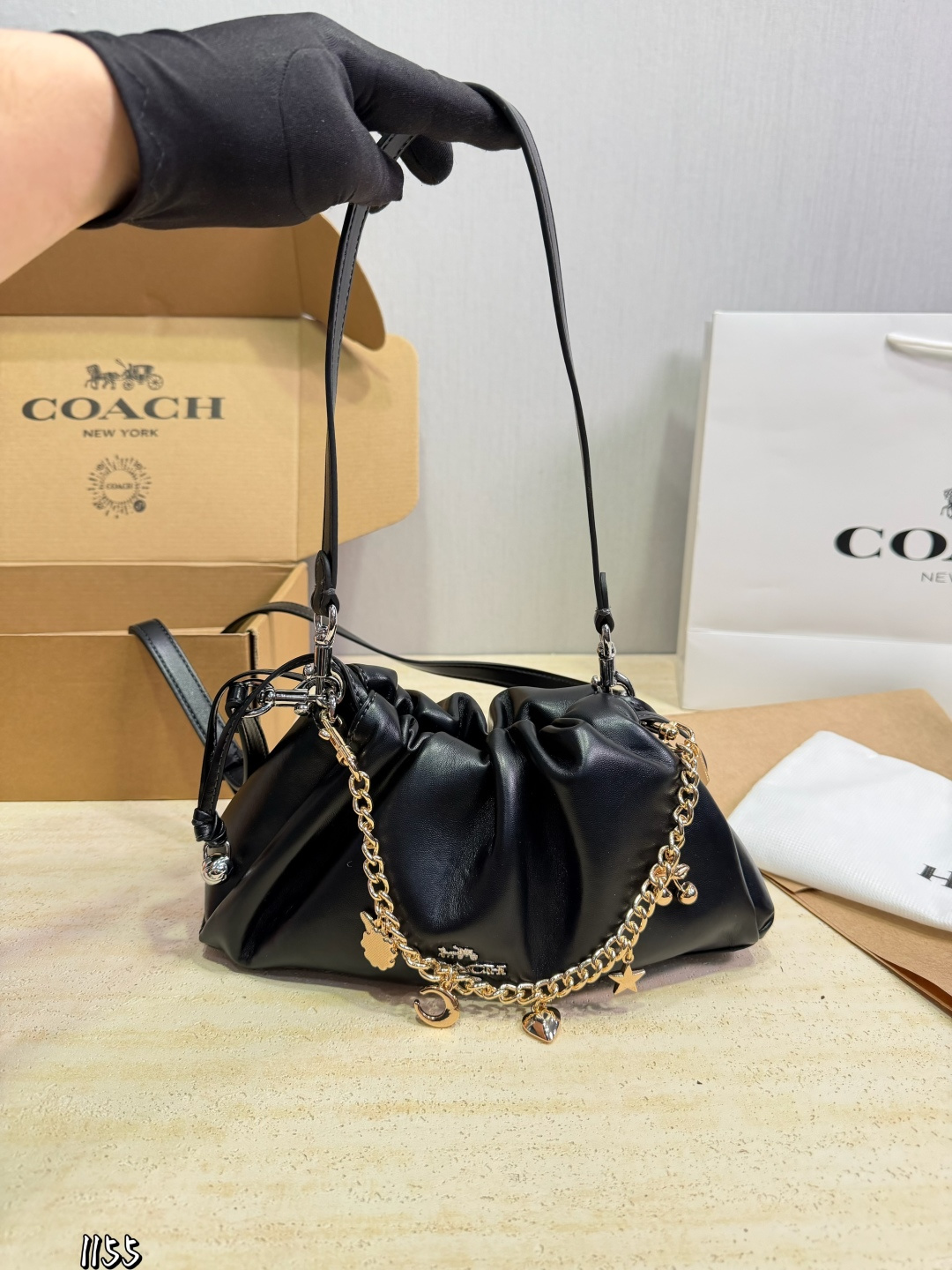 Coach Faye Cherry Chain Cloud Shoulder Bag