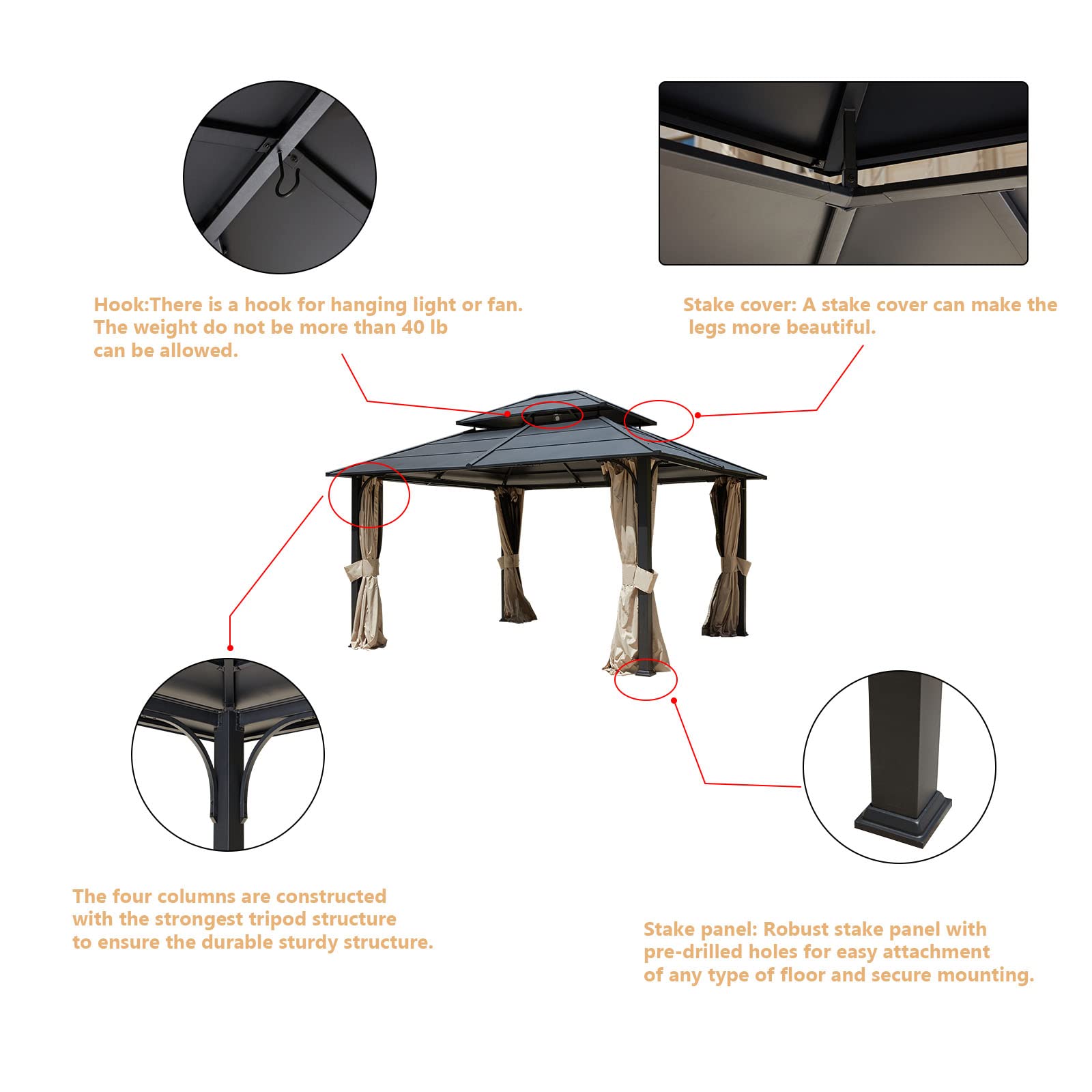 12x14 Hardtop Gazebo