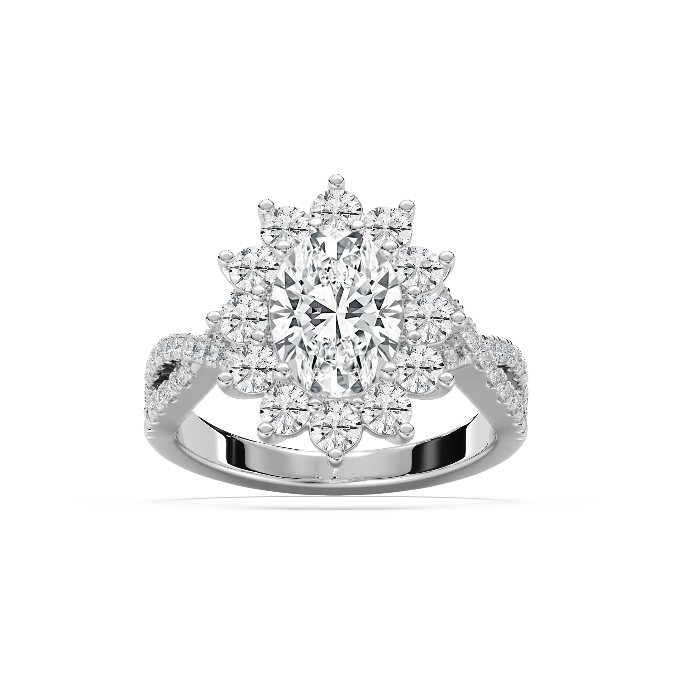Vicky 3 ¹⁄₄ ctw Lab Grown Diamond Vintage Twist Halo Engagement Ring