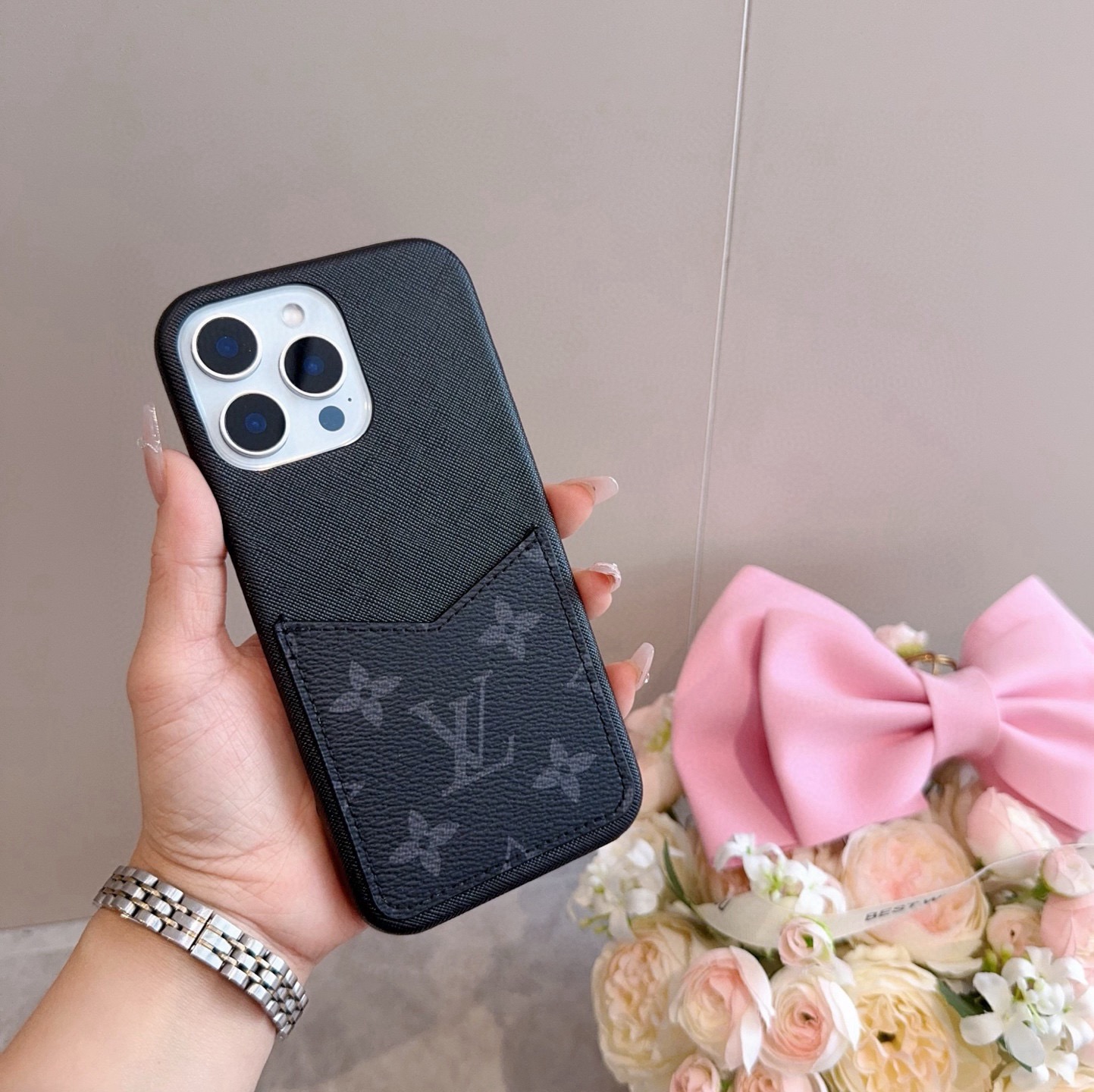 LV Classic Monogram Card Slot Phone Case