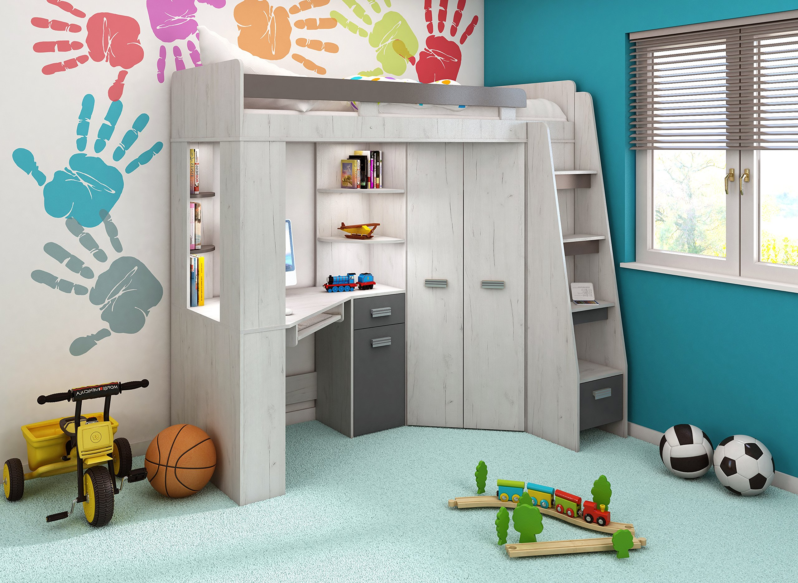 High Sleeper/Bunk Bed - All In 1 Right or Left Hand-side Stairs