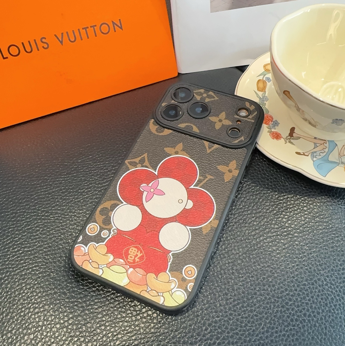Louis Vuitton Vivienne Lucky Fortune Monogram Leather Luxury Shockproof Phone Case