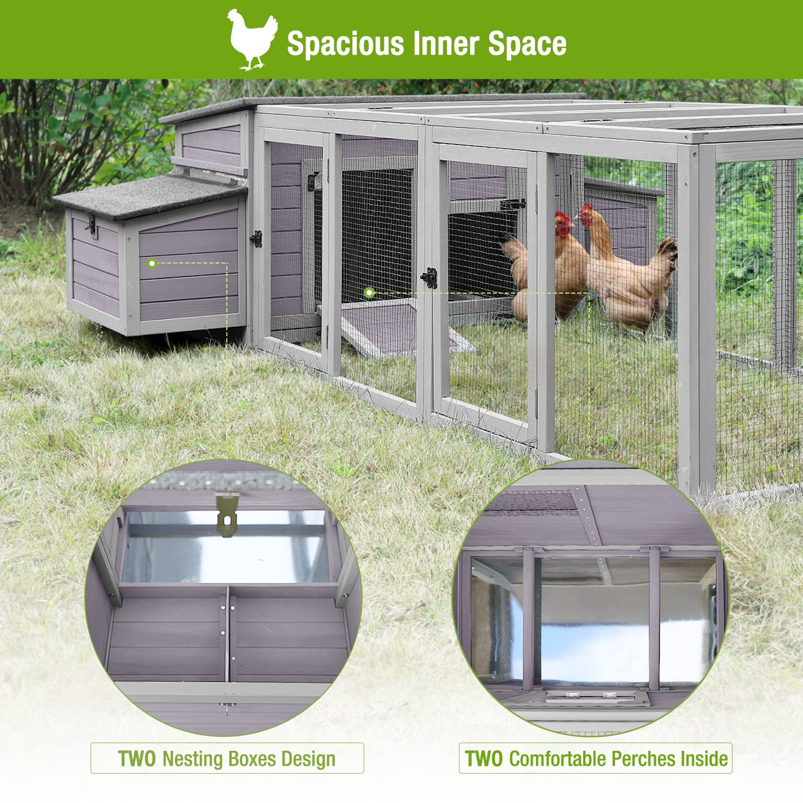 103in Large Chicken Coop Wooden Chicken House