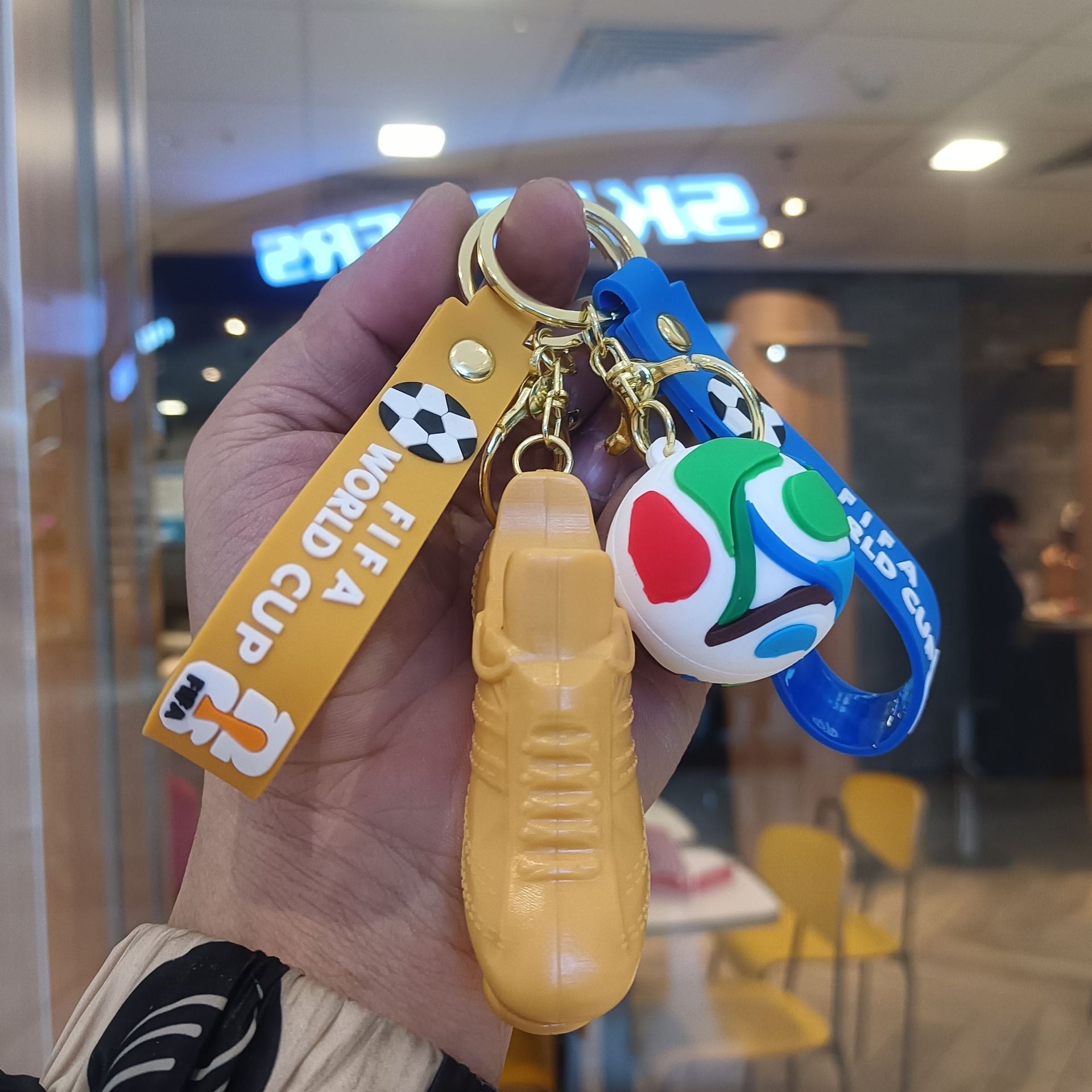 World Cup keychain pendant cartoon mascot car ornament