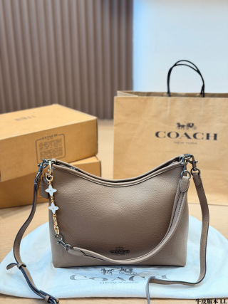 COACH Laurel Shoulder Bag Coated Canvas With Leather Trim