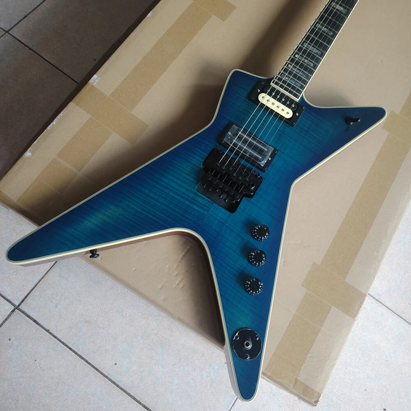 Factory Blue Flame Maple Top Electric Guitar 6 Strings High Quality